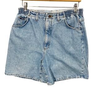 Vintage 90s Lee Jean Shorts Women's Size 14 Light Wash Classic Mom Jean Shorts